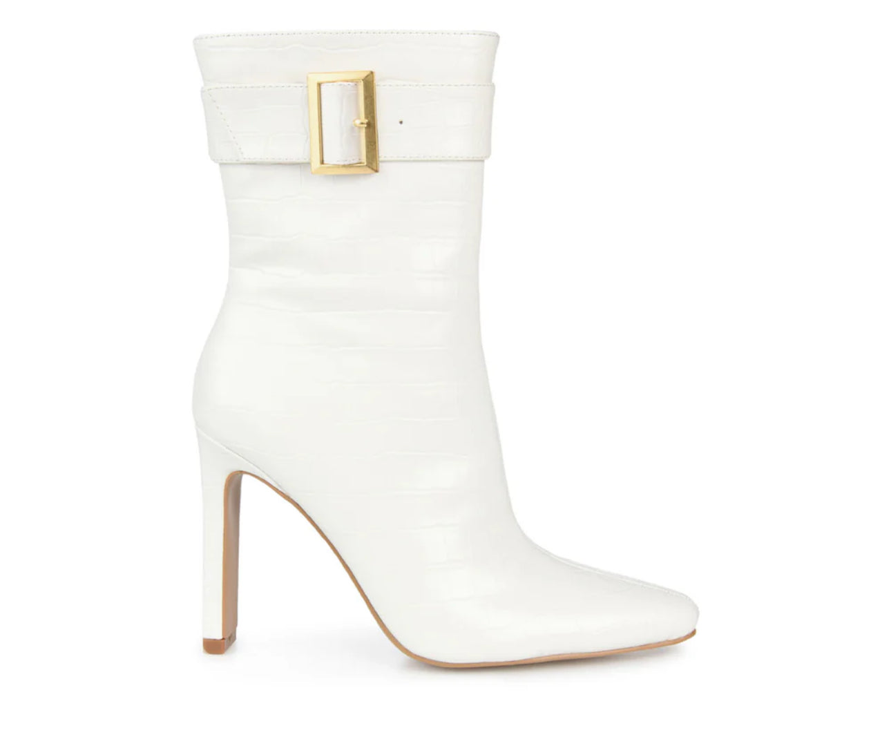 JOURNEE COLLECTION ELANIE ZIP UP BOOTIE IN FAUX CROCO