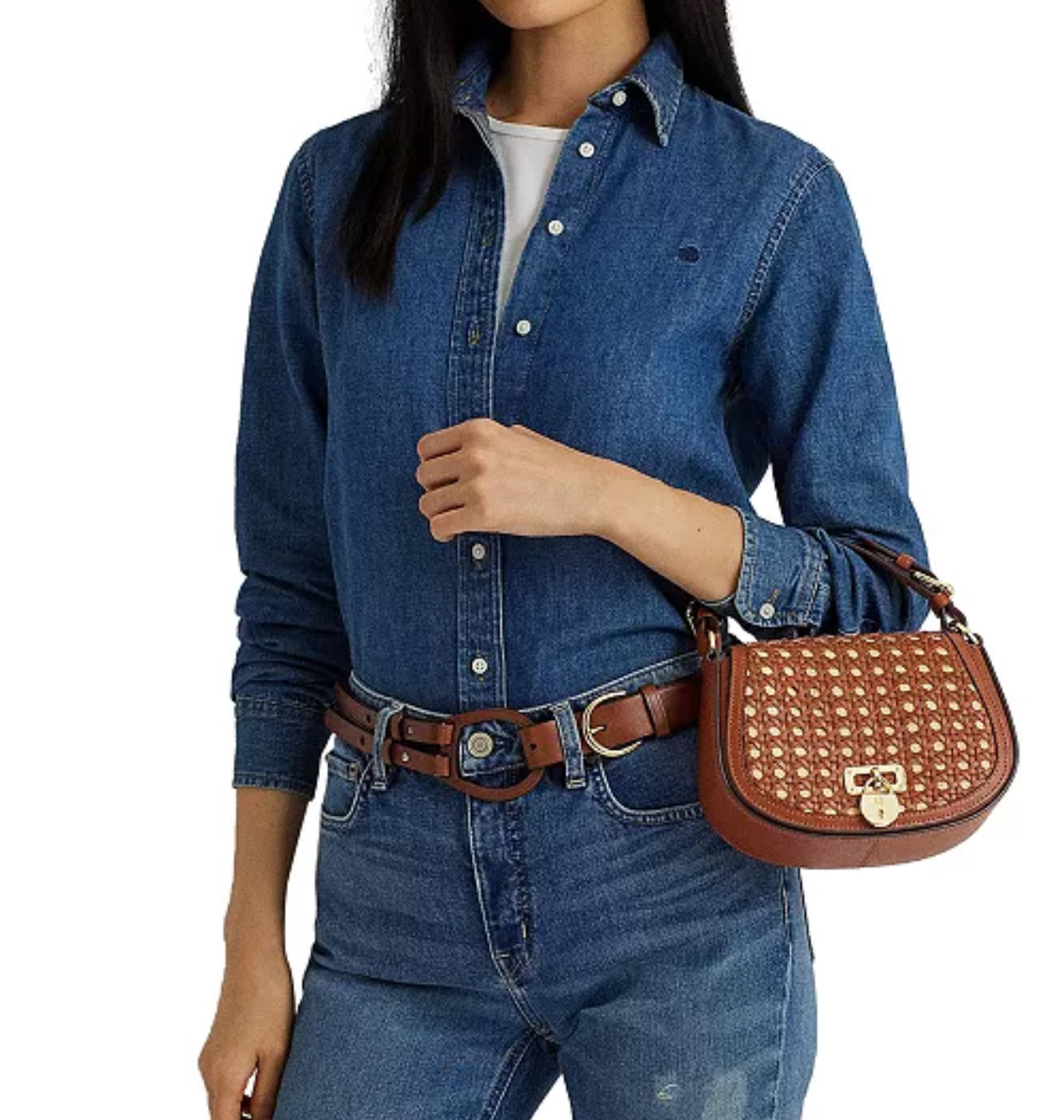 Lauren Ralph Lauren Woven Medium Tanner Crossbody Bag