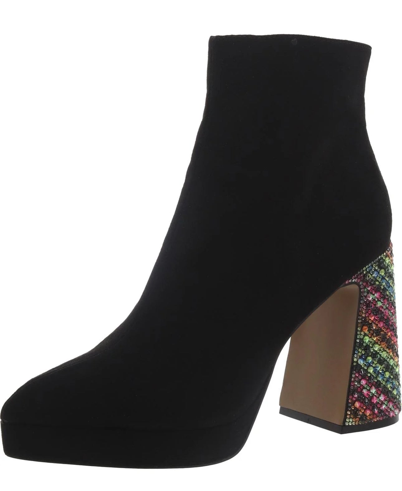 Betsey Johnson Womens Raylan Faux Suede Metallic Ankle Boots