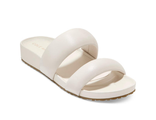 Cole Haan Womens MOJAVE Double band Slip on Slide Sandals, IVORY 8M