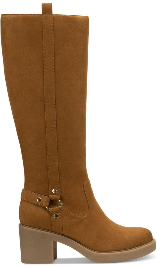 Style & Co. Womens Brettaa Faux Suede Knee-High Boots Brown