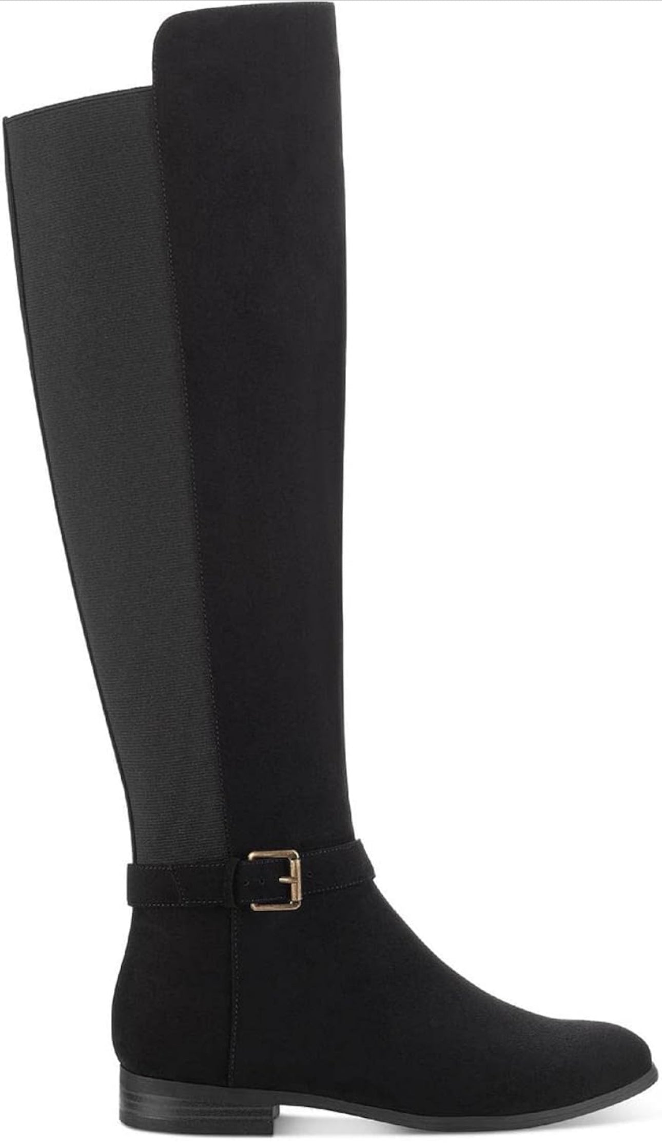 Style & Co. BLACK Women's Kimmball Leather Stretch Over-the-Knee Boots