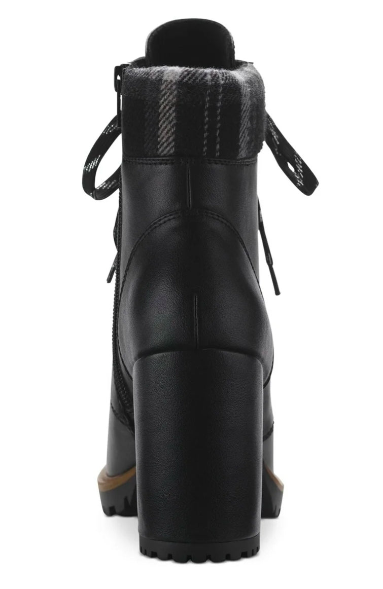 Sun + Stone Womens Octavia Faux Leather Ankle Combat & Lace-up Boots