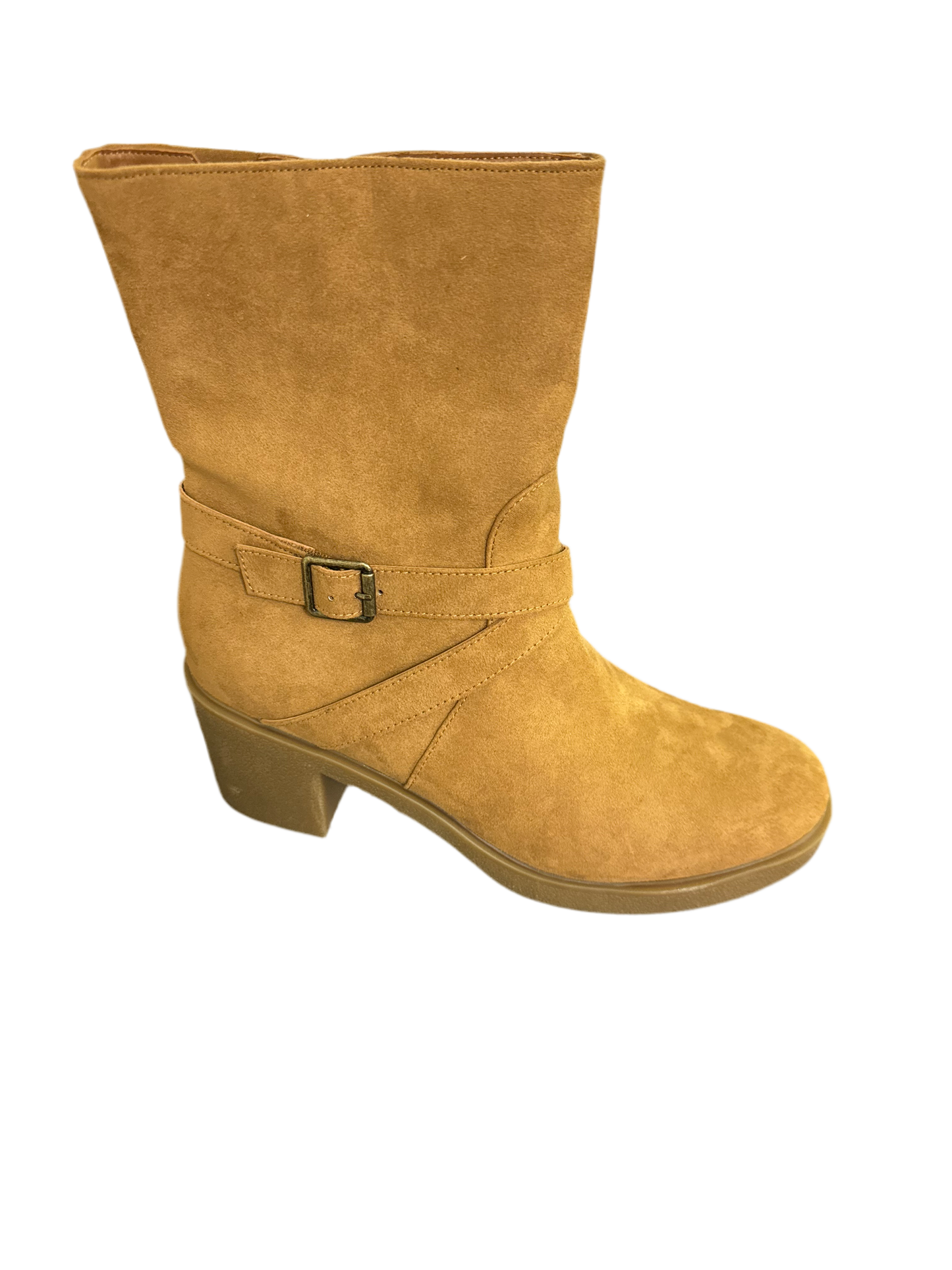 STYLE & COMPANY Women's Brown Comfort Bessiee Round Toe Block Heel Booties