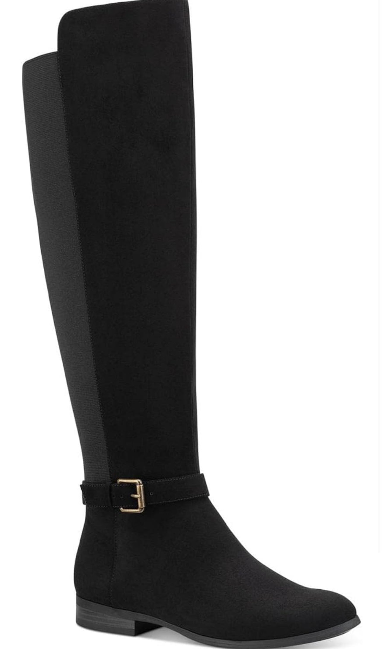 Style & Co. BLACK Women's Kimmball Leather Stretch Over-the-Knee Boots