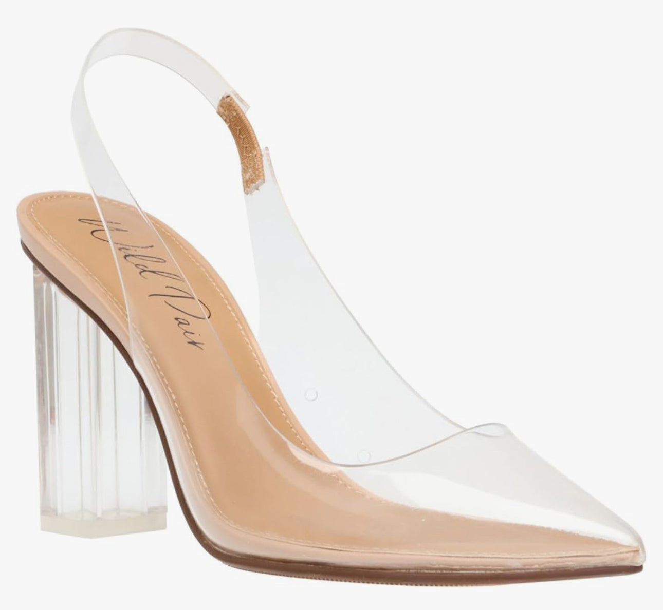 Wild Pair Womens Dharma Vinyl Slingback Evening Heels