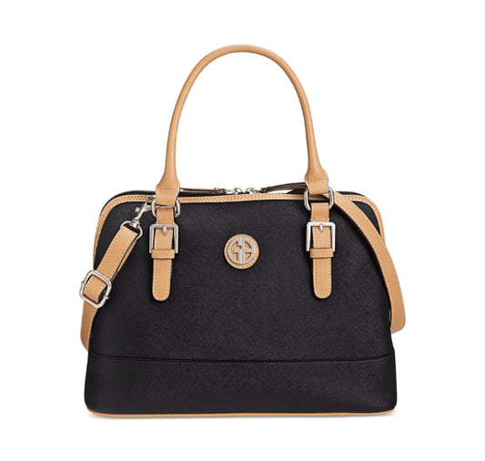 Giani Bernini Black Saffiano Dome Satchel, One Size