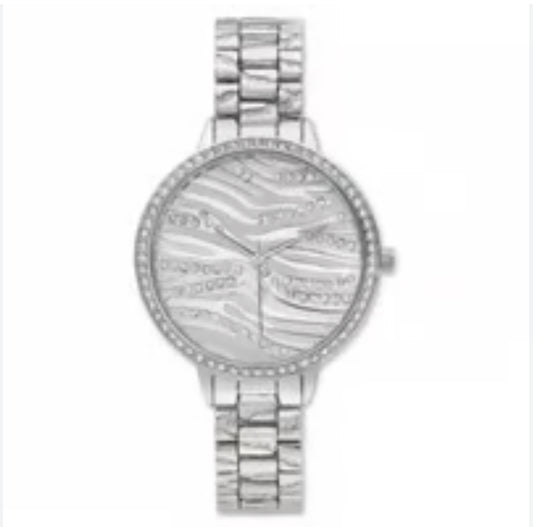 I.N.C. International Concepts
Women's Crystal Bracelet Watch 38mm, Silver tone.