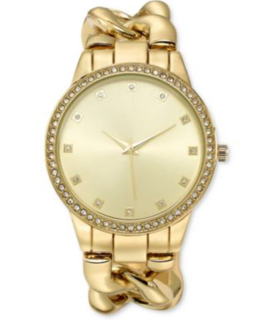 I. N. C. Women's Gold-Tone Chain Link Bracelet Watch 41mm