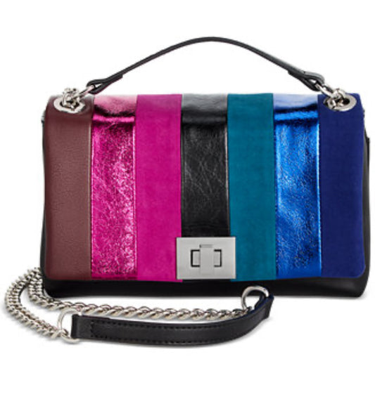 This is an I.N.C. International Concepts Soft Ajae Patchwork Crossbody bag