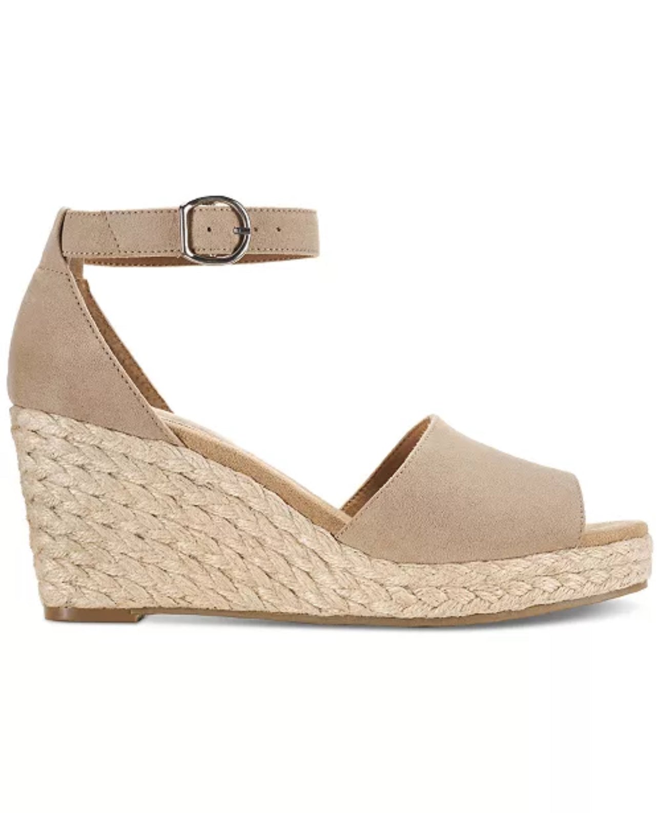 Style & Co. Womens Seleeney Faux Suede Open Toe Wedge Sandals